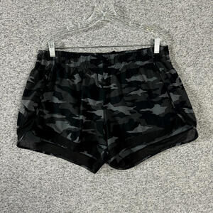 Athleta Women’s Size XL Black Camo Printed Mesh Racer Run Short 4" Inseam